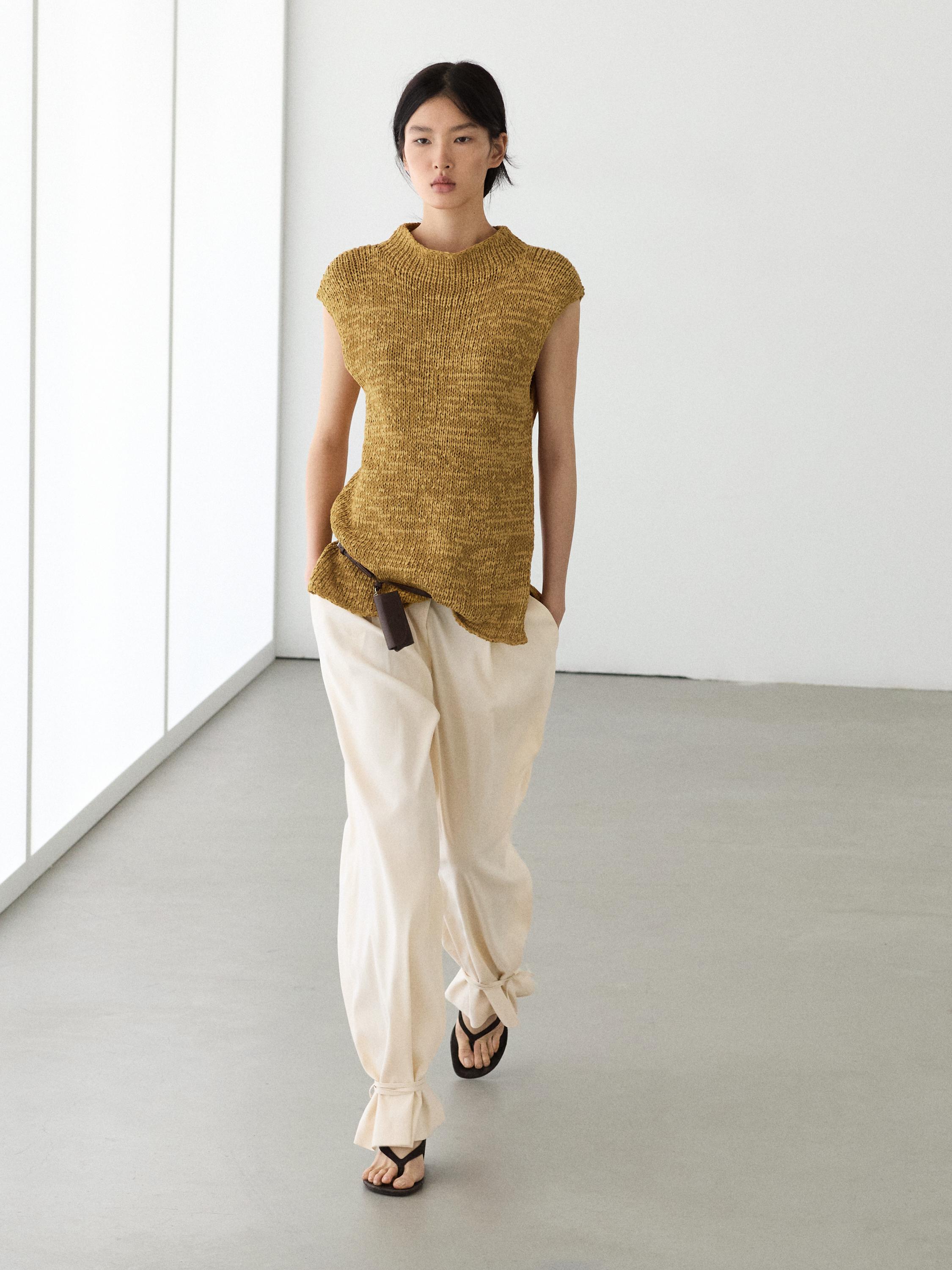 Cotton blend knit top